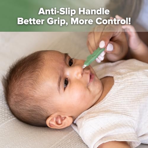 Haakaa Baby Nose Cleaner & Ear Wax Removal Tool - Pea Green:Unique Crocodile-Shaped Design for Newborn Care Must Haves