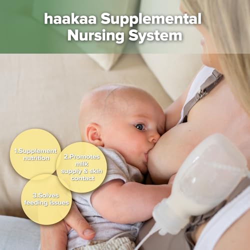 Haakaa SNS Breastfeeding System - Food Grade Silicone for Baby Supplemental Feeding Tube and Pouch Set
| Haakaa Baby Su