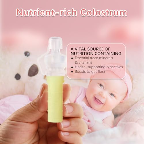 Reusable Colostrum Collectors with Storage Case and Cleaning Brush - 100% Silicone, BPA Free, Multi-Use 5ml Colostrum C