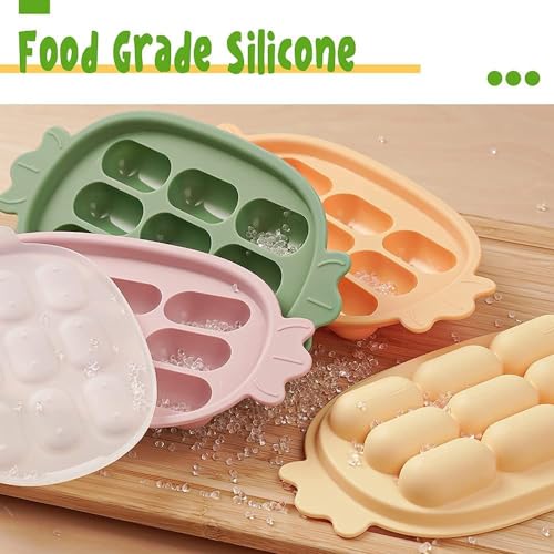 Haakaa Silicone Nibble Freezer Tray & Baby Food Dispensing Spoon Feeder 4oz Set - Breastmilk Teething Popsicle Mold | In